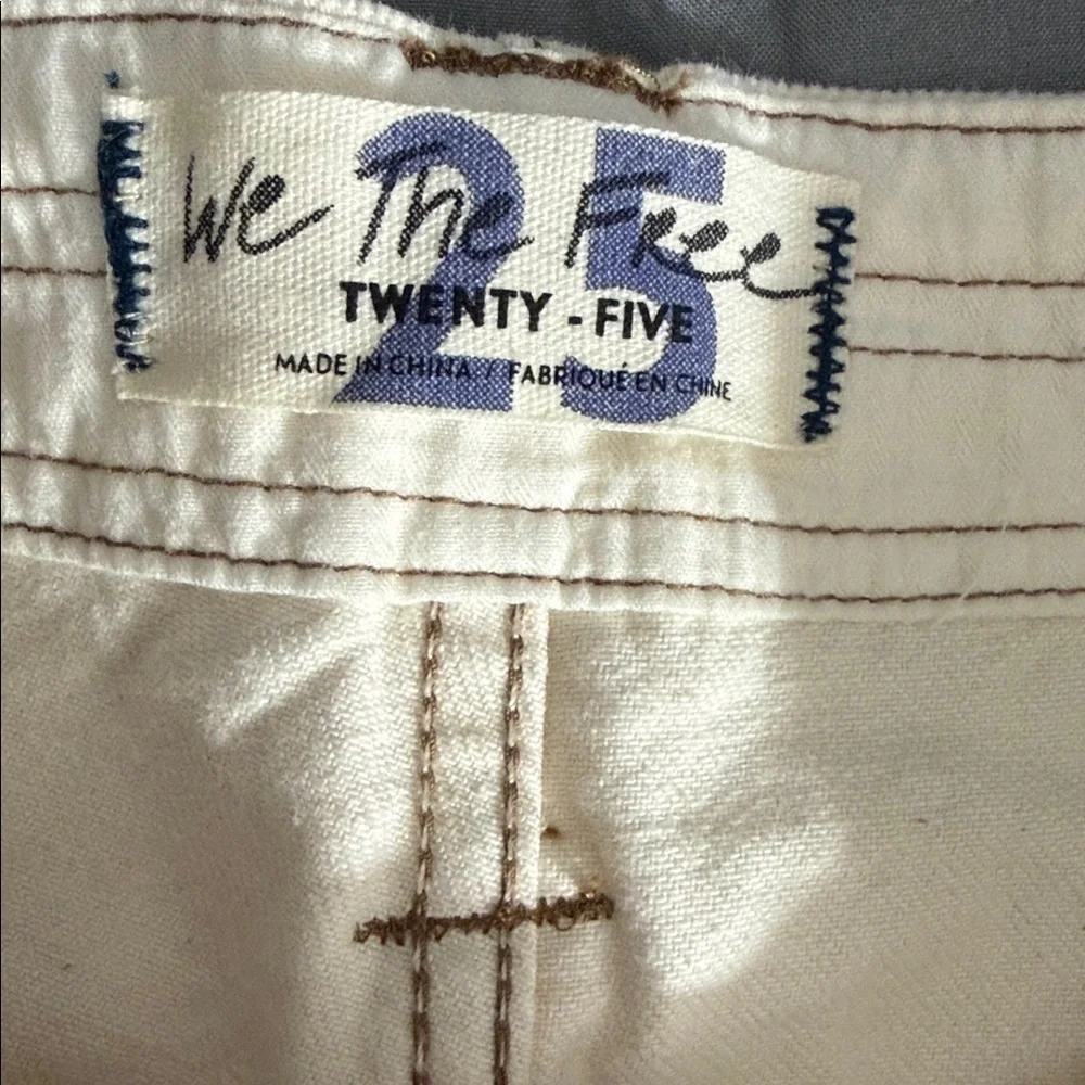 Free People Rebel Rouser High Rise Denim Shorts Size 25 natural